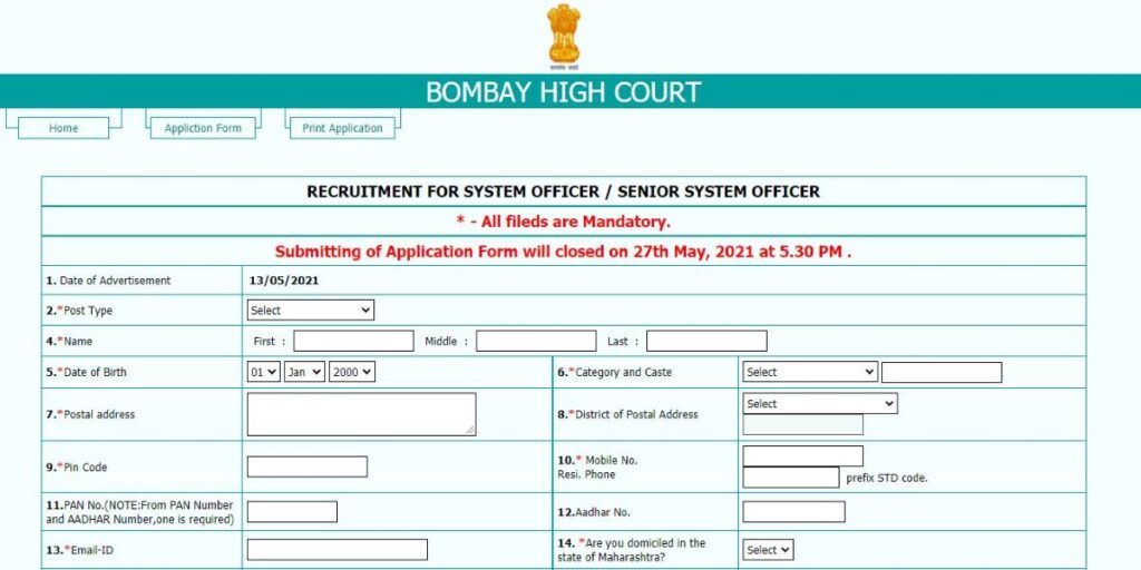 bombay high court recruitment 2021